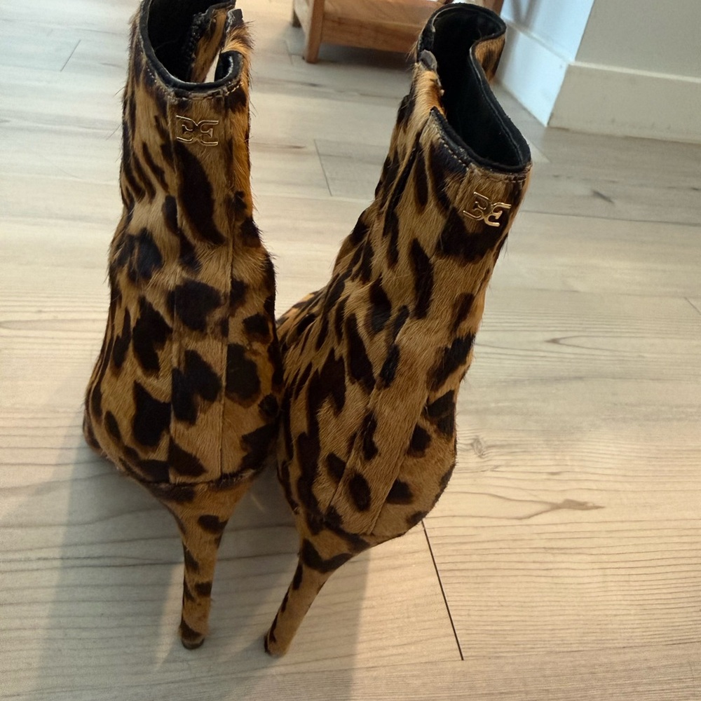 Sam Edelman Leopard Print Ankle Booties (Real Fur) - Picture 2 of 6